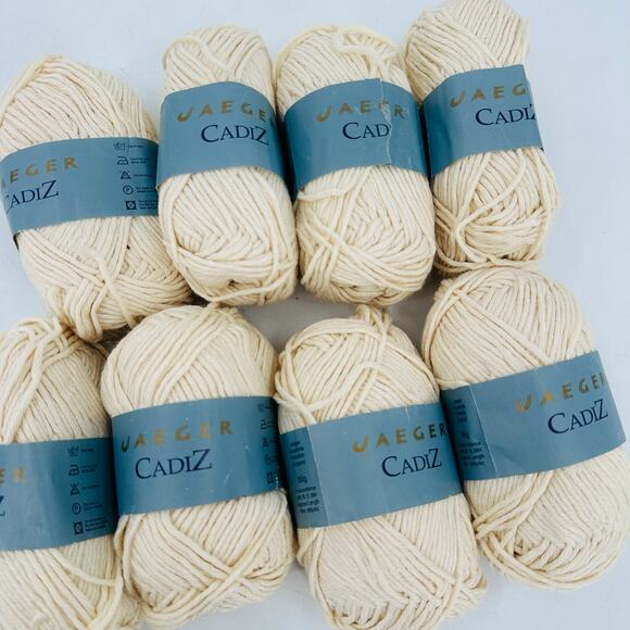 8 Jaeger Cadiz 50/50 Silk Viscose CREAM SH079 Skeins Made in England - Picture 1 of 5